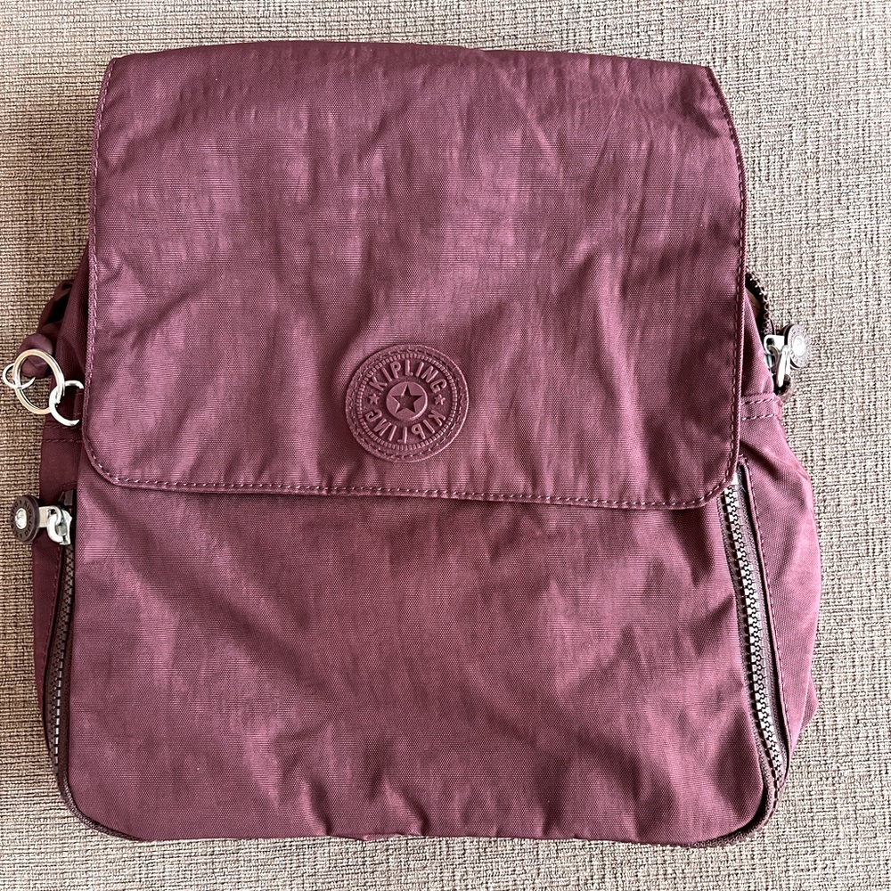 💜Kipling Plum Nylon Crossbody Backpack